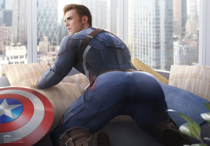 steve rogers, captain america, and chris evans (marvel and 2 more) drawn by appas
