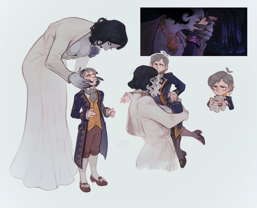alcina dimitrescu and ramon salazar (resident evil and 2 more) drawn by pooziqo-royal