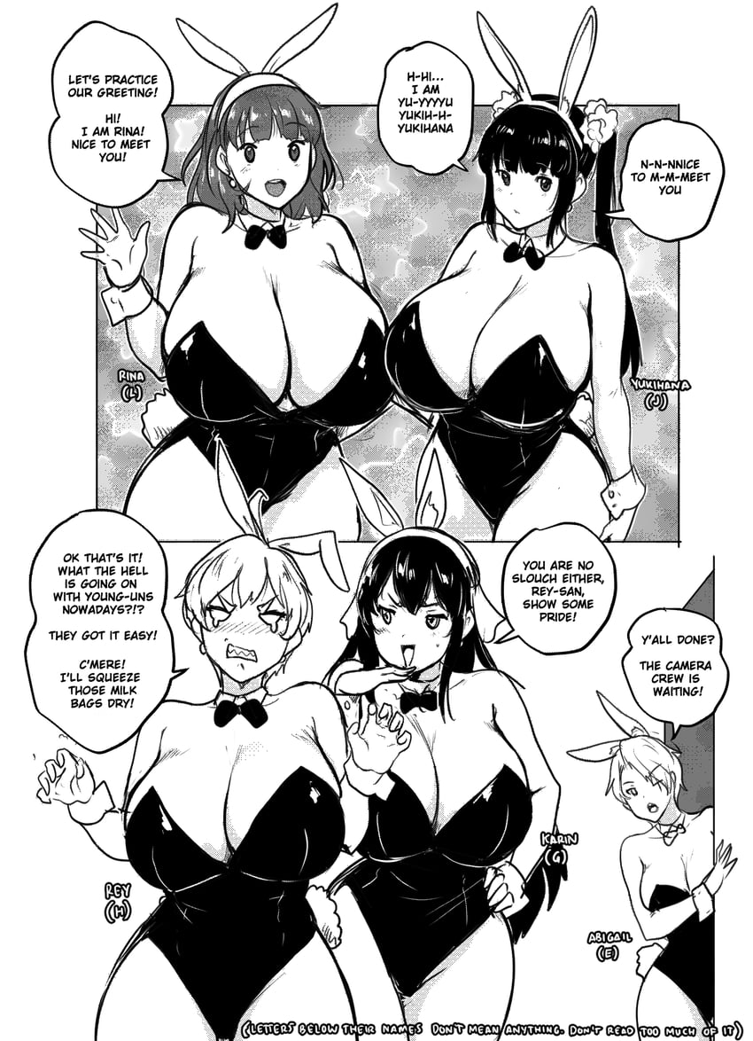 rina atherina, yukihana, karinka katyusha, rey tannhauser, and abigail fahrenheit (original) drawn by erkaz