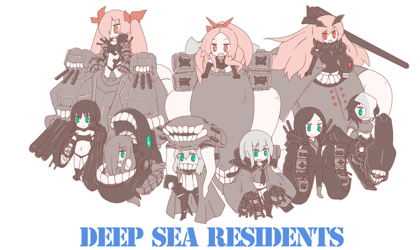 wo-class aircraft carrier, ta-class battleship, ru-class battleship, ri-class heavy cruiser, chi-class torpedo cruiser, and 4 more (kantai collection) drawn by tetsu_yuusei