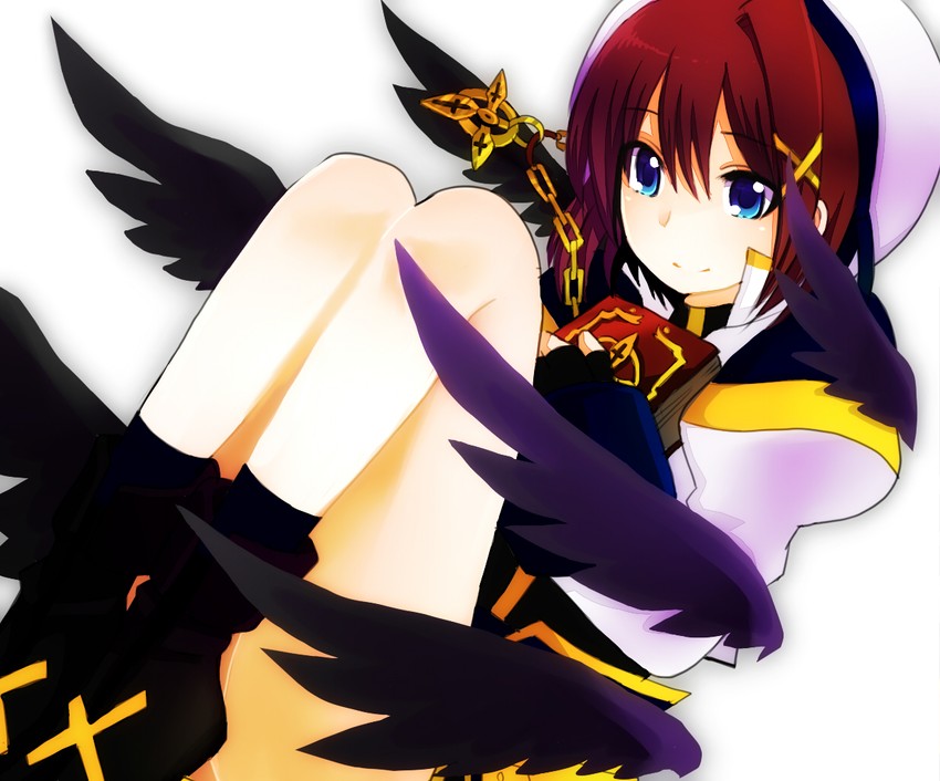 yagami hayate, schwertkreuz, and tome of the night sky (lyrical nanoha and 2 more) drawn by mikaze