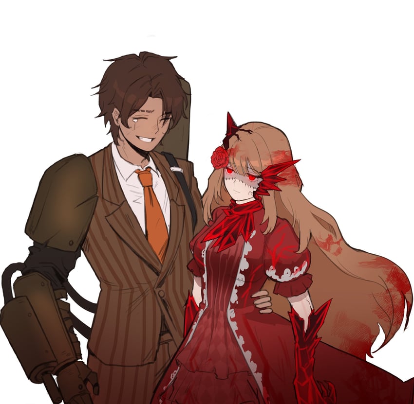 heathcliff, catherine, and embellished bloodbag (project moon and 1 more) drawn by chyeo_(chear_57)
