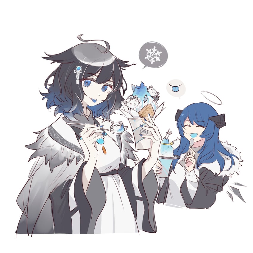 mostima, pramanix, silverash, cliffheart, and kjera (arknights) drawn by kaleka