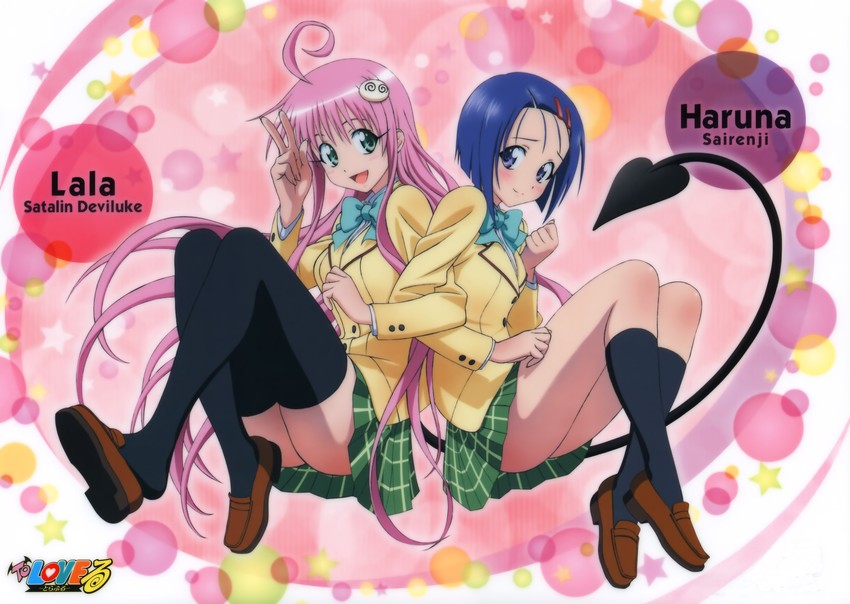 lala satalin deviluke, sairenji haruna, and peke (to love-ru)