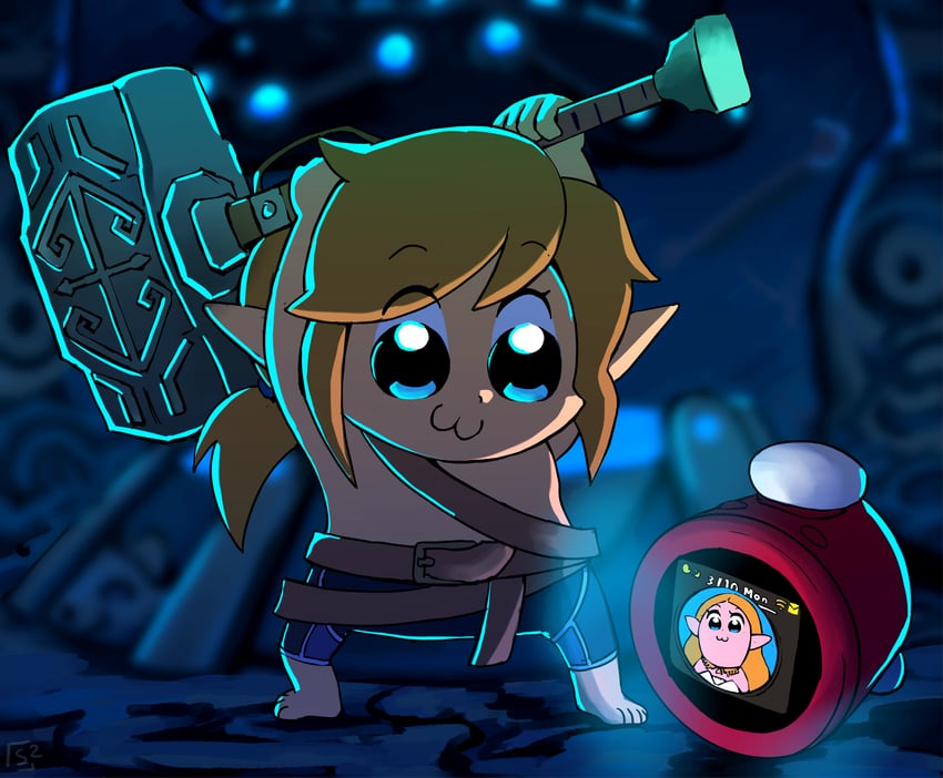 link and princess zelda (the legend of zelda and 2 more) drawn by stoic_seraphim