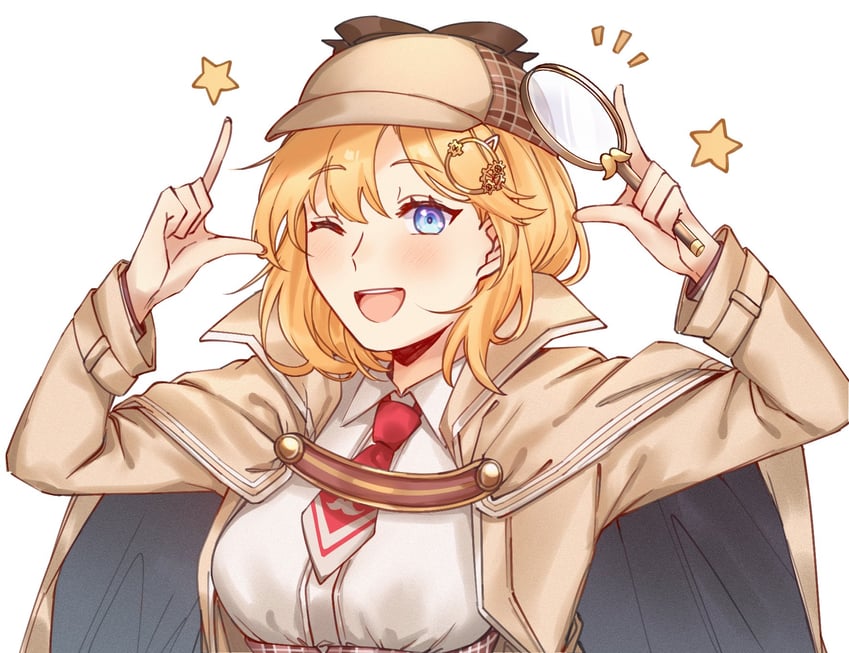 watson amelia (hololive and 1 more) drawn by nabensca