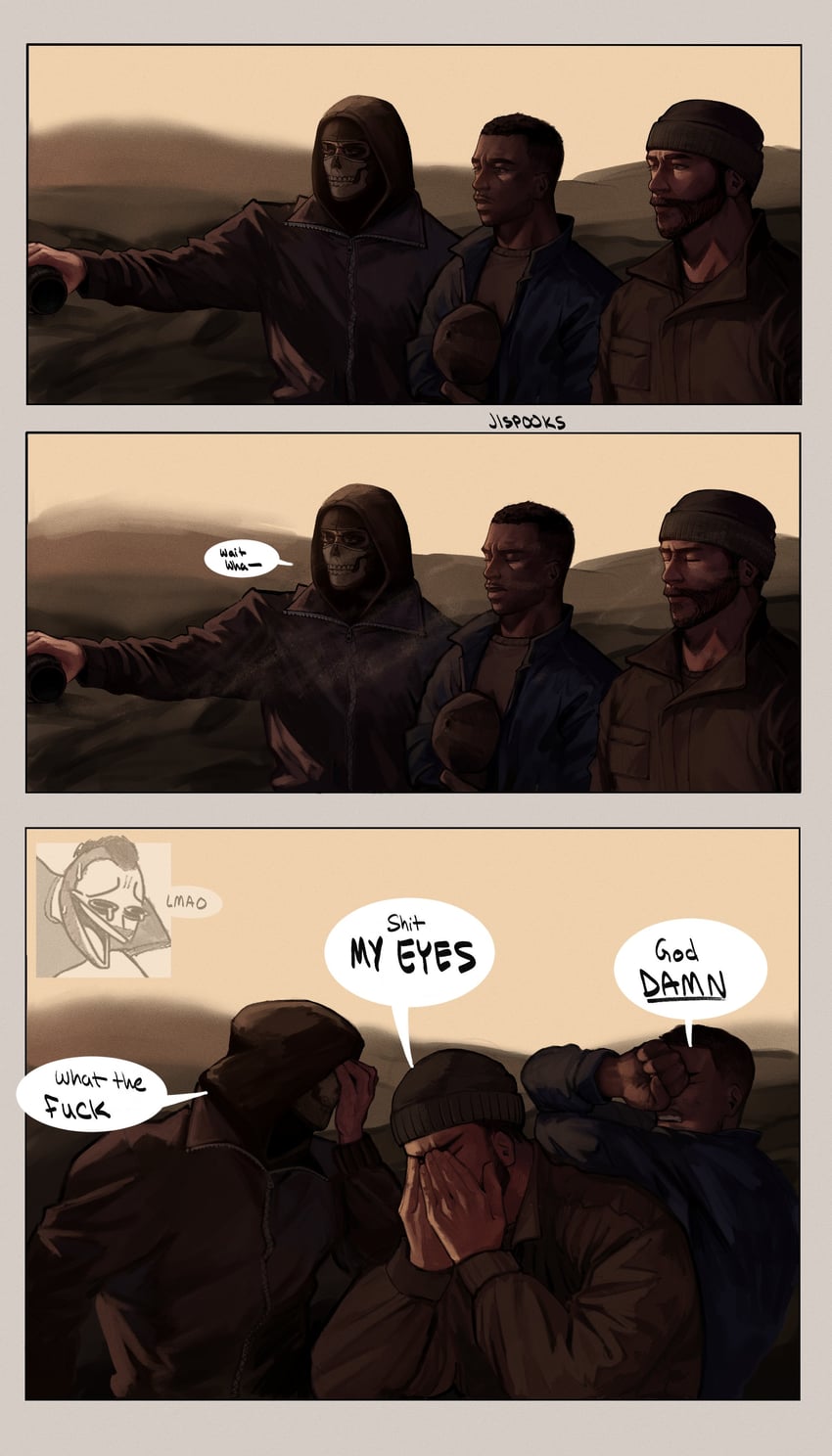 ghost, soap, captain price, and gaz (call of duty and 2 more) drawn by jispooks
