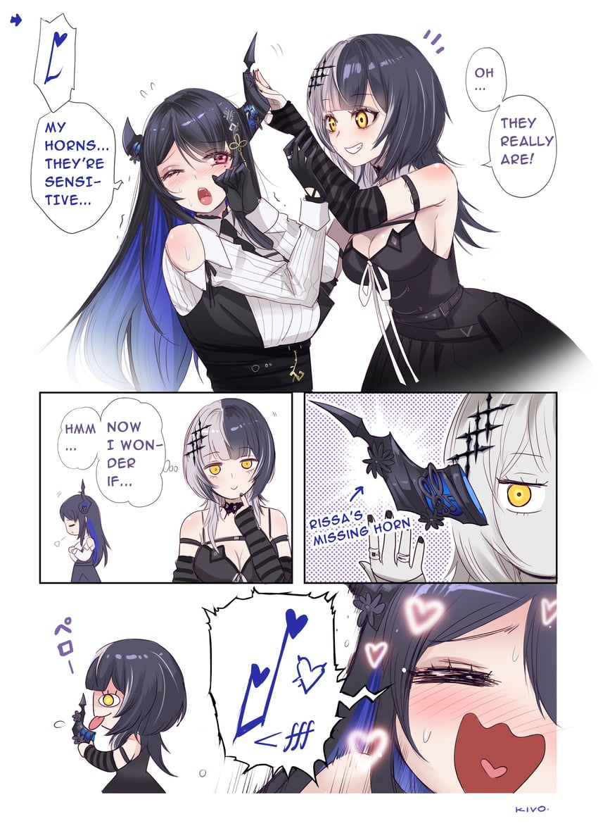 shiori novella and nerissa ravencroft (hololive and 1 more) drawn by kivo