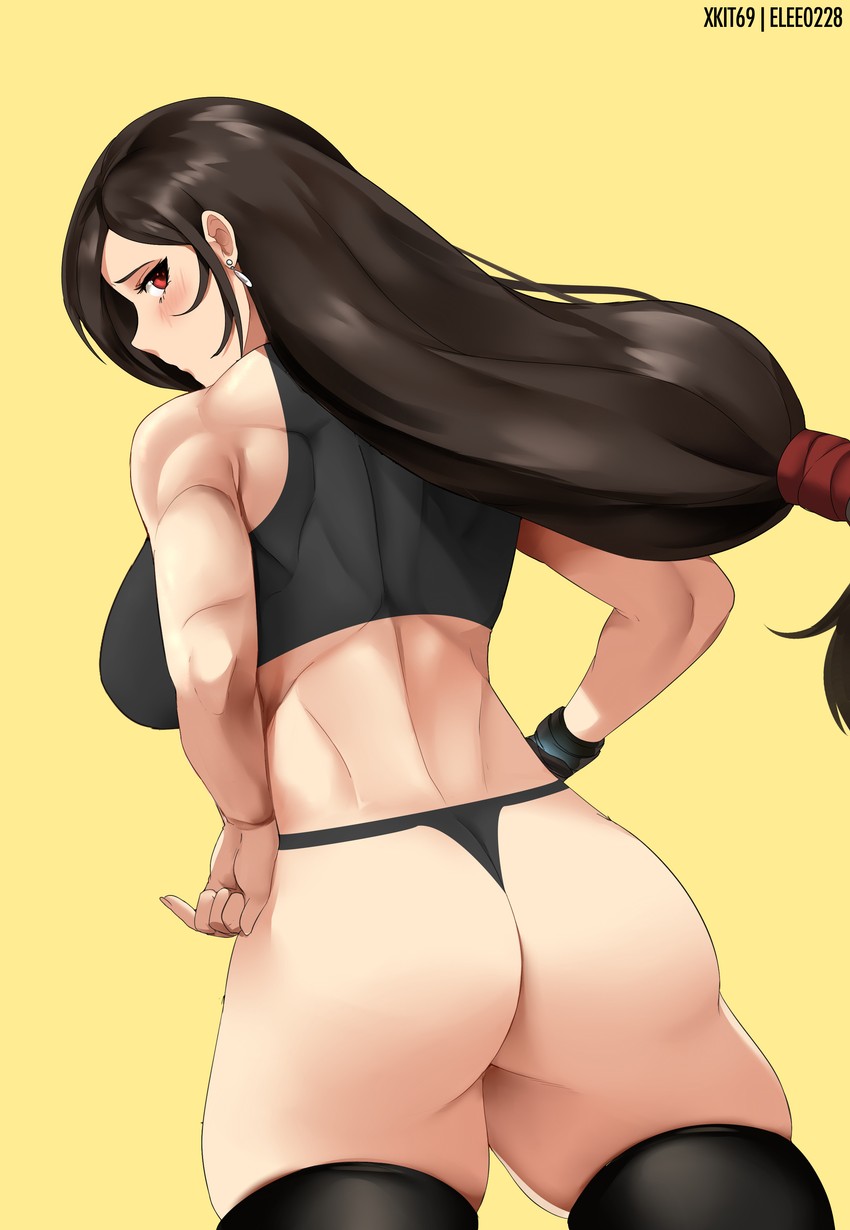 tifa lockhart (final fantasy and 2 more) drawn by elee0228 and xkit