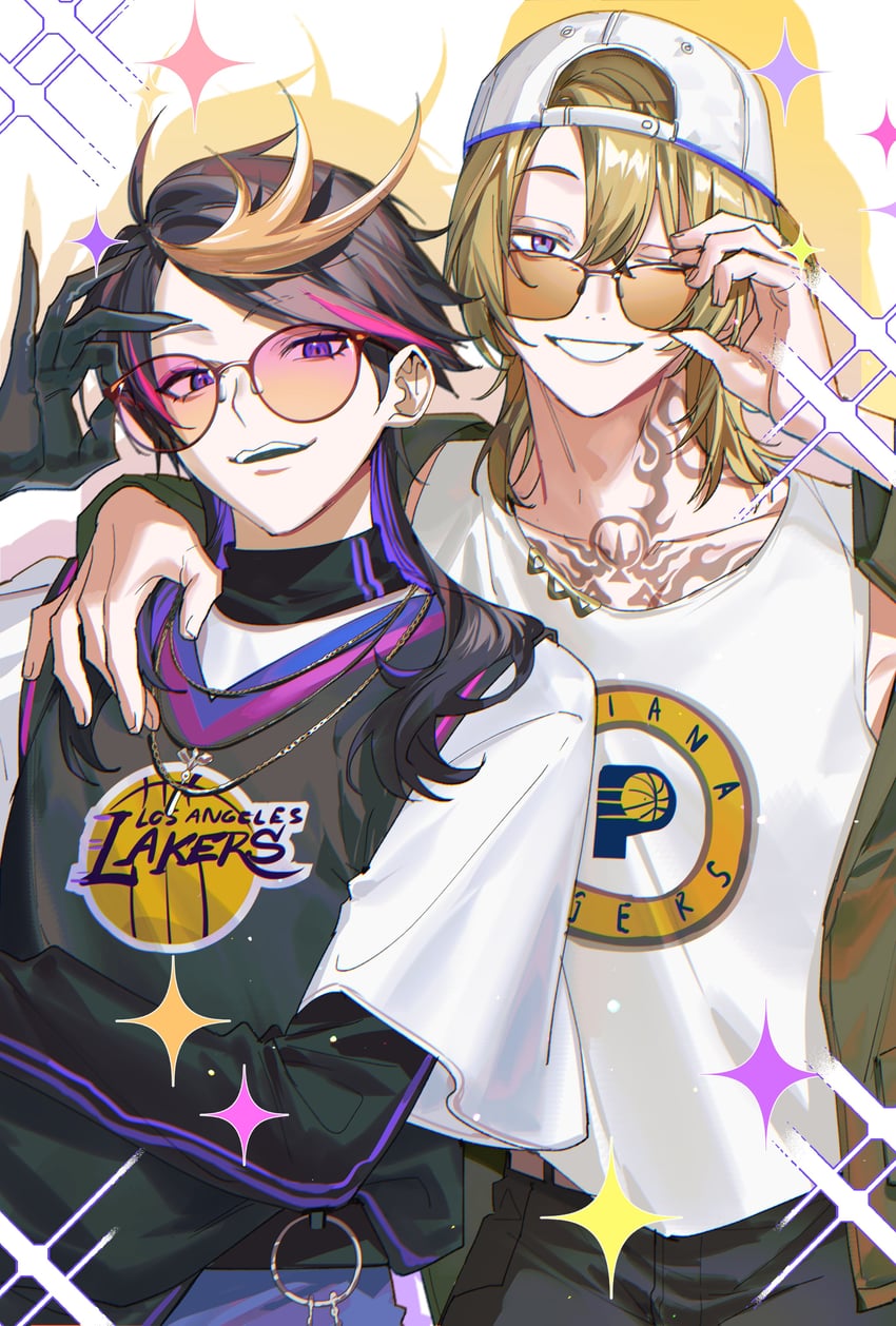 luca kaneshiro and shu yamino (nijisanji and 4 more) drawn by kaohom503