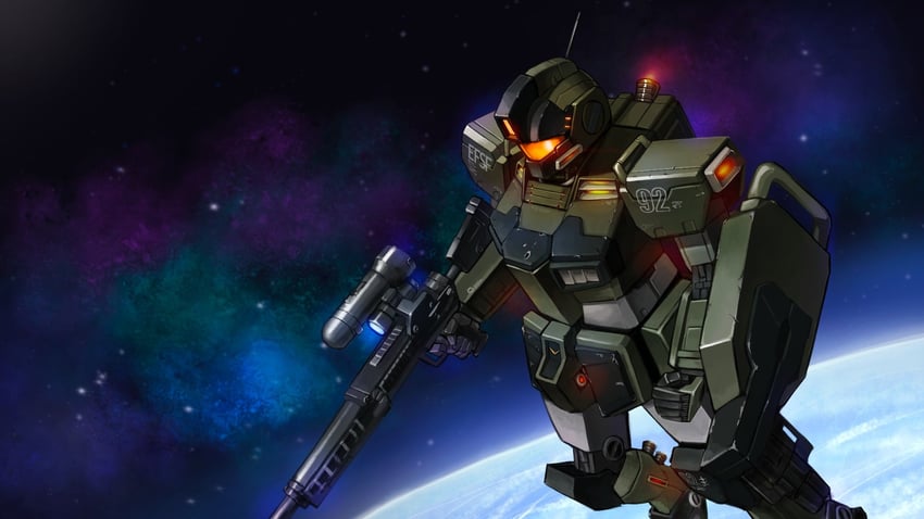 gm sniper custom (gundam and 1 more) drawn by sharpy_(kdy000913)