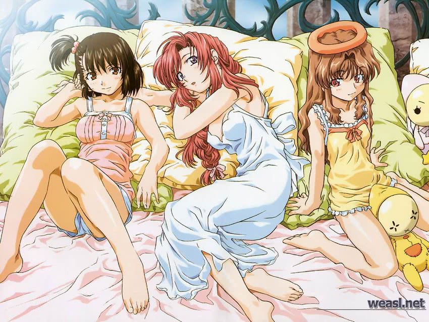 kazami mizuho, morino ichigo, herikawa koishi, and marie (onegai teacher) drawn by uon_taraku