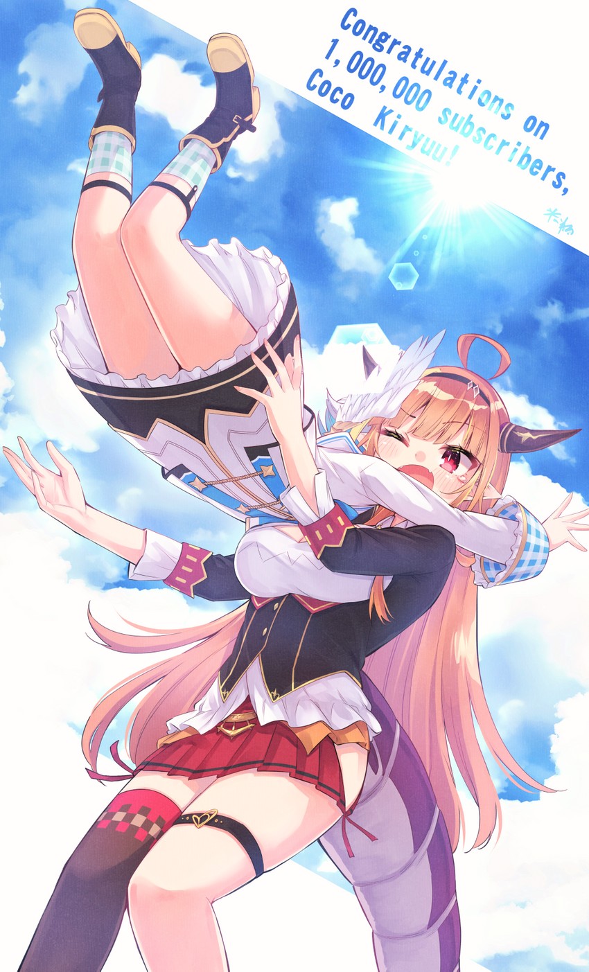 amane kanata and kiryu coco (hololive) drawn by hikawa_shou