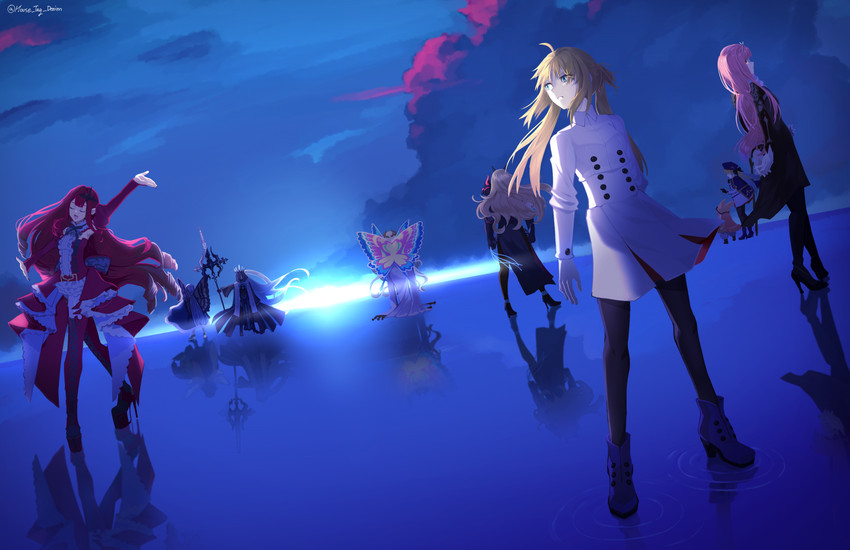 artoria pendragon, baobhan sith, morgan le fay, artoria caster, oberon, and 6 more (fate and 1 more) drawn by house_tag_denim