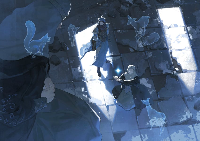 tarnished, latenna the albinauric, warrior, and phillia the albinauric (elden ring) drawn by la_bo_chu_shi