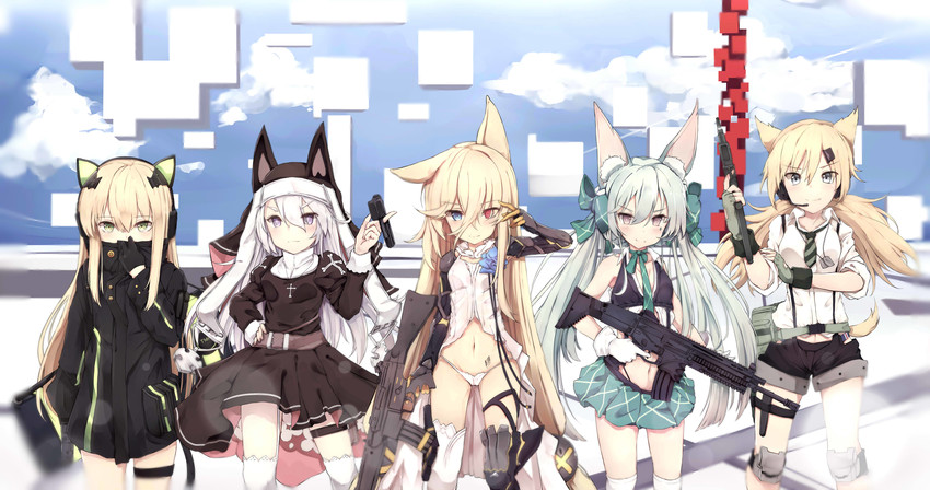 g41, idw, tmp, p7, and art556 (girls' frontline) drawn by pkpkpppk