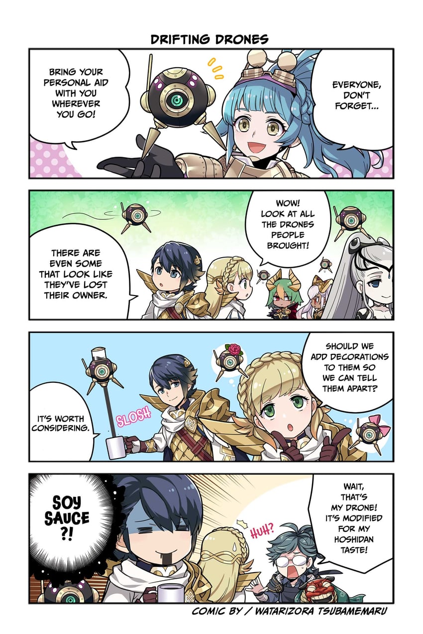 sharena, alfonse, laegjarn, laevatein, yukimura, and 1 more (fire emblem and 2 more) drawn by watarizora_tsubamemaru