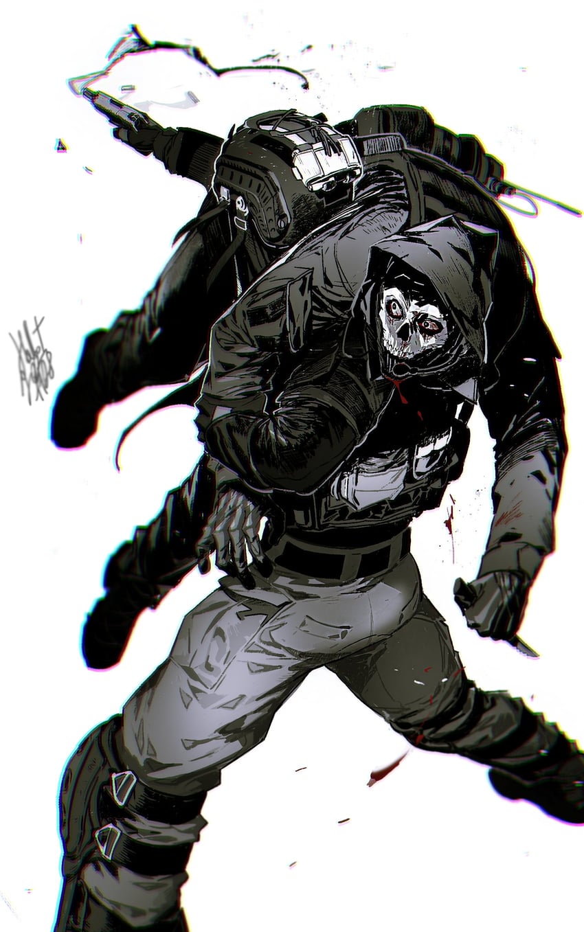 ghost and konig (call of duty and 1 more) drawn by hallot