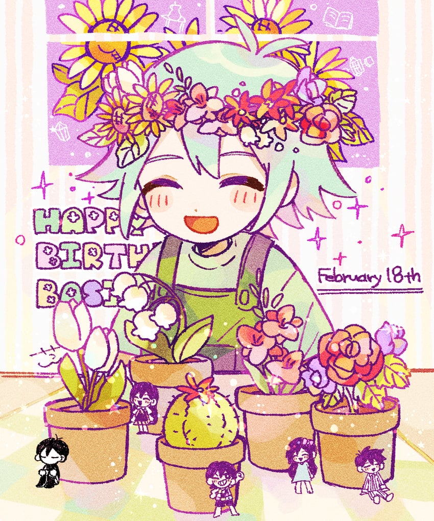 omori, basil, aubrey, mari, kel, and 1 more (omori) drawn by o_tori_mhyk