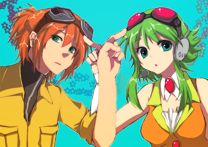 gumi and kaiga shin (vocaloid and 1 more) drawn by honoka_(pandatype)