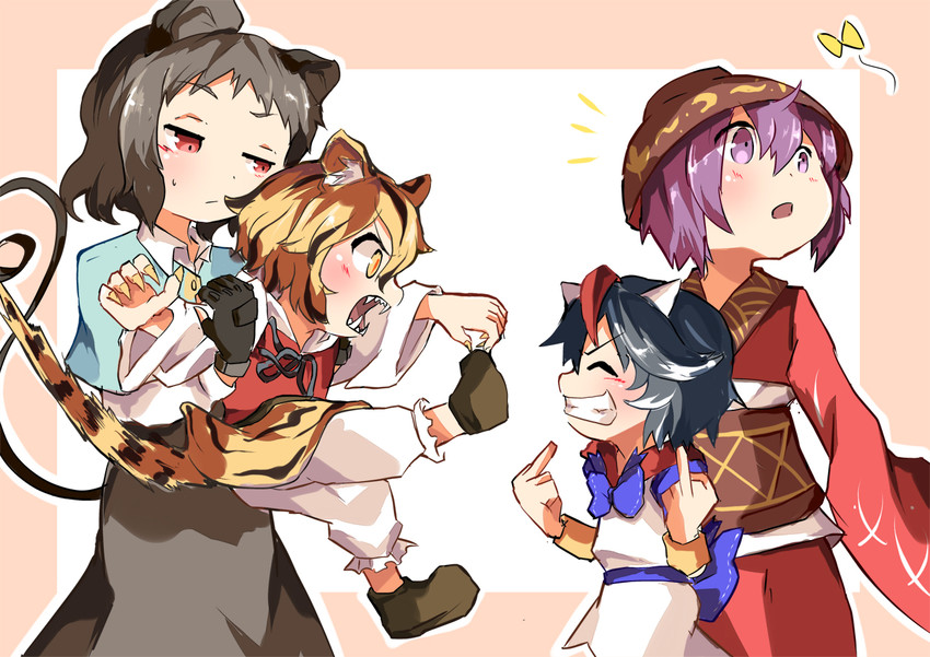 nazrin, toramaru shou, kijin seija, and sukuna shinmyoumaru (touhou) drawn by kapiten70