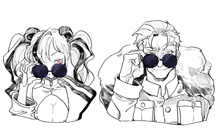feater and li shuwen (fate and 2 more) drawn by hekate