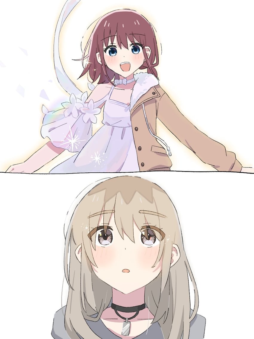 iseri nina and kawaragi momoka (girls band cry) drawn by meeendaco