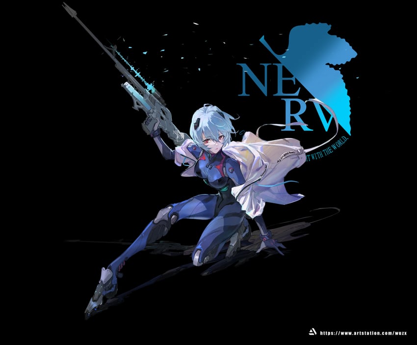 ayanami rei (neon genesis evangelion and 2 more) drawn by zhong-x_wu