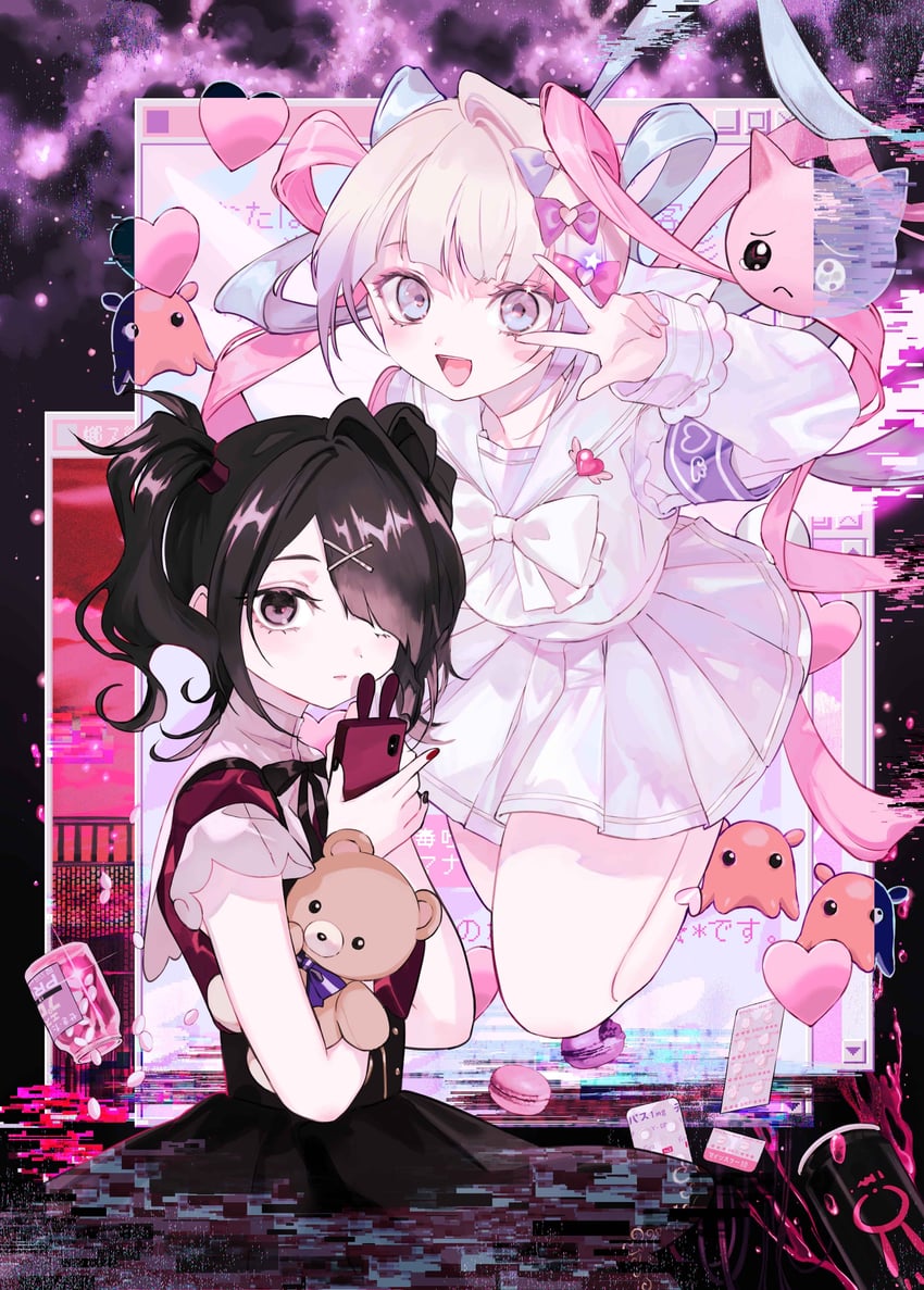 chouzetsusaikawa tenshi-chan and ame-chan (needy girl overdose) drawn by maruino