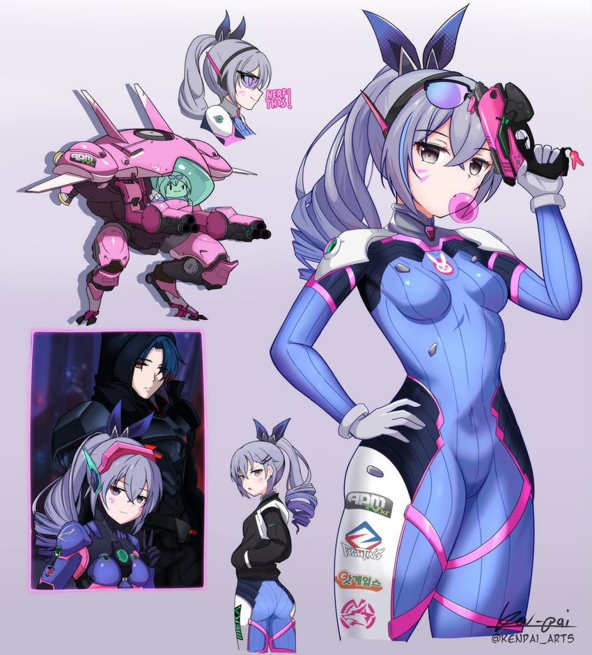 d.va, silver wolf, blade, and reaper (honkai and 2 more) drawn by ken-pai_(kenpai_arts)