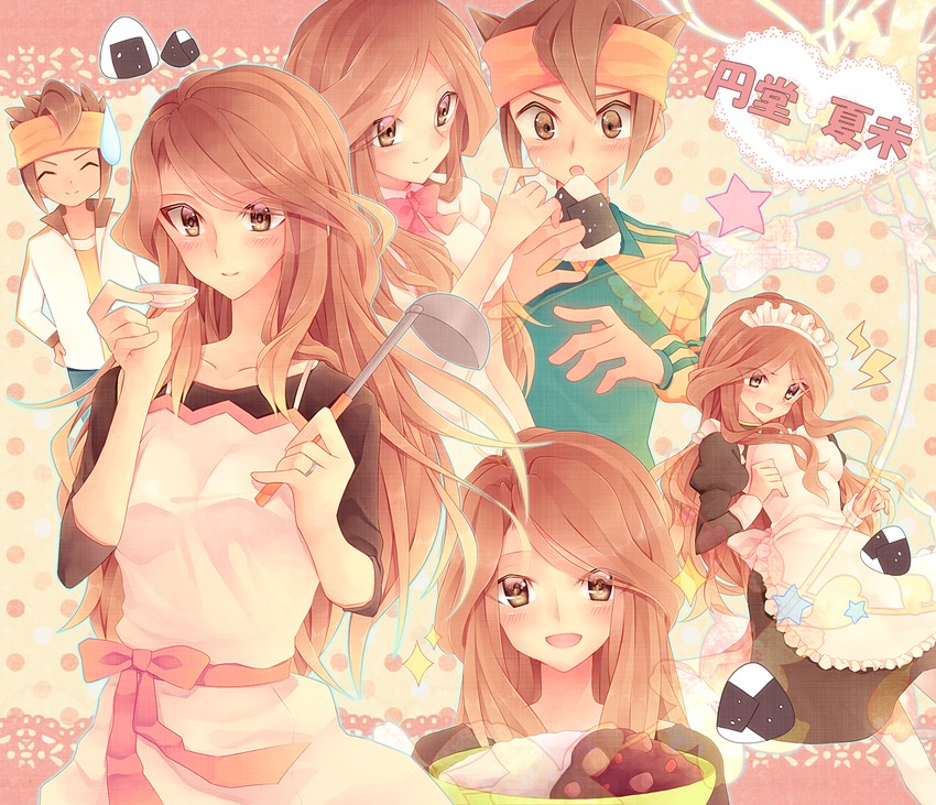 endou mamoru and raimon natsumi (inazuma eleven go and 1 more) drawn by ponta_(aoi)