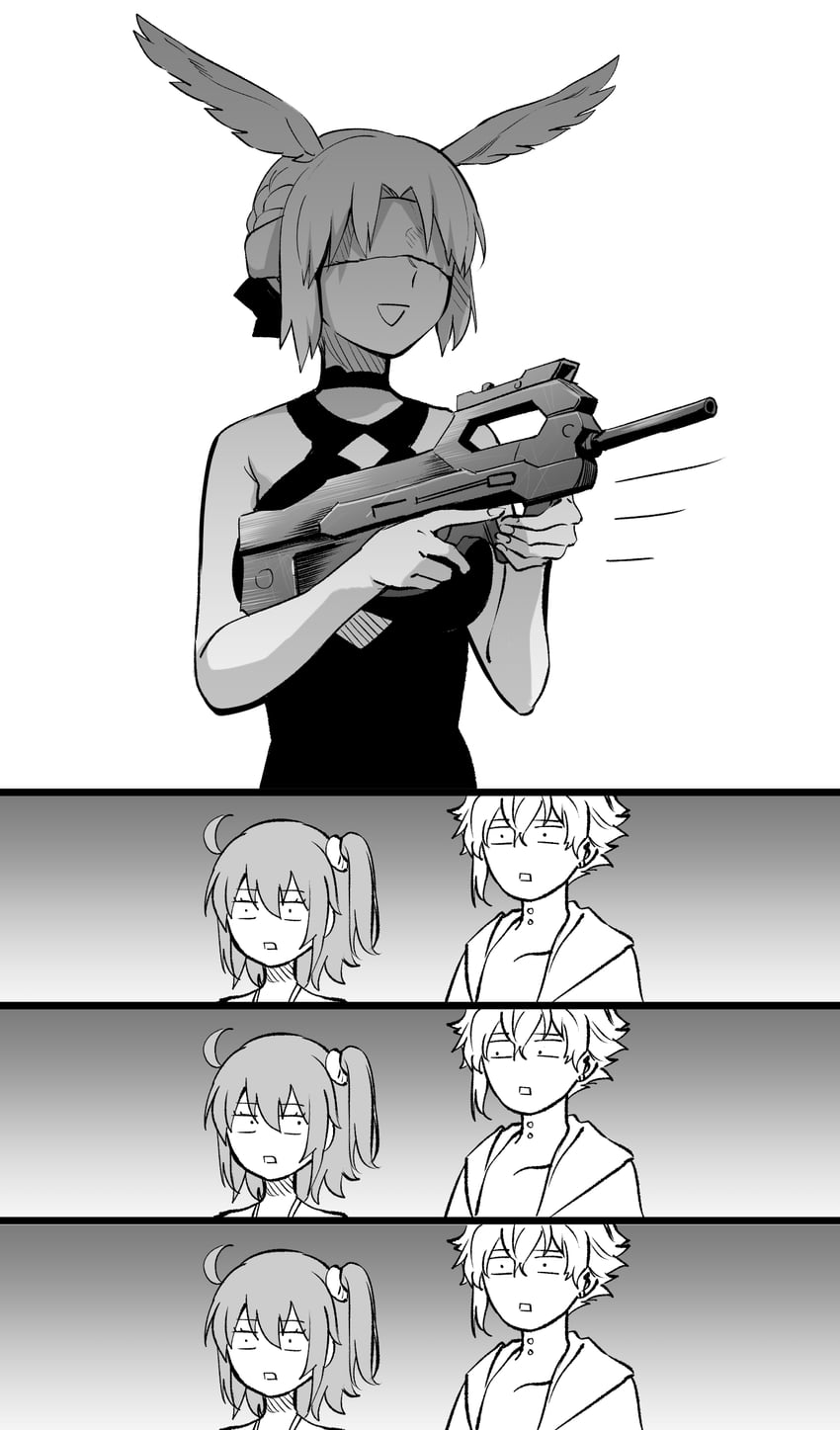 fujimaru ritsuka, kadoc zemlupus, valkyrie, and rindr (fate and 1 more) drawn by hirunagi