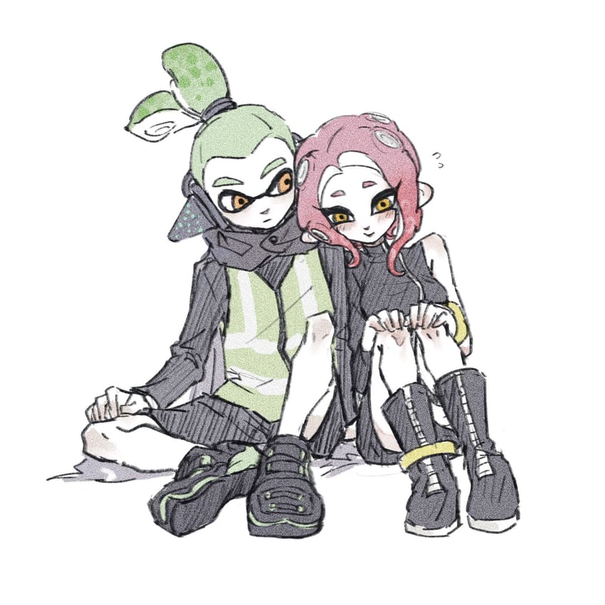 inkling player character, octoling player character, octoling girl, inkling boy, agent 8, and 1 more (splatoon and 2 more) drawn by gucandiyi52092
