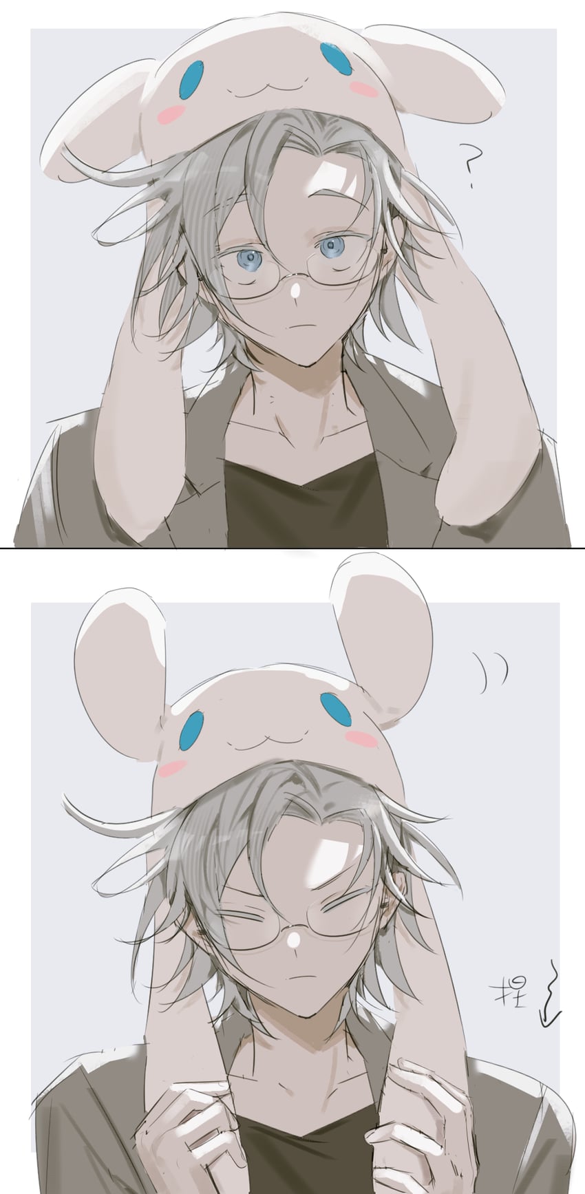 cinnamoroll and kanou aogu (saibou shinkyoku and 2 more) drawn by kagero_(oshikawaii)