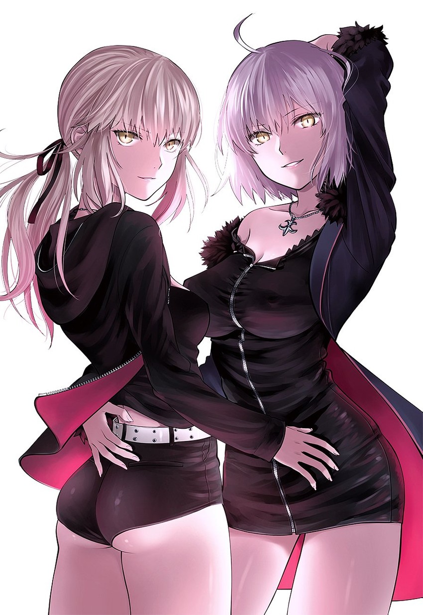 artoria pendragon, jeanne d'arc alter, and saber alter (fate and 1 more) drawn by omizu_(omz)