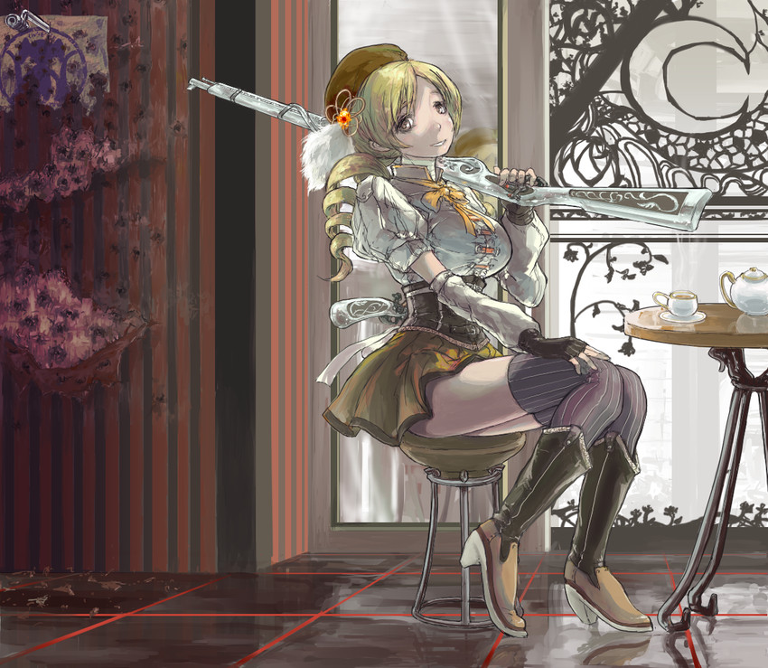 tomoe mami and charlotte (mahou shoujo madoka magica) drawn by ymr