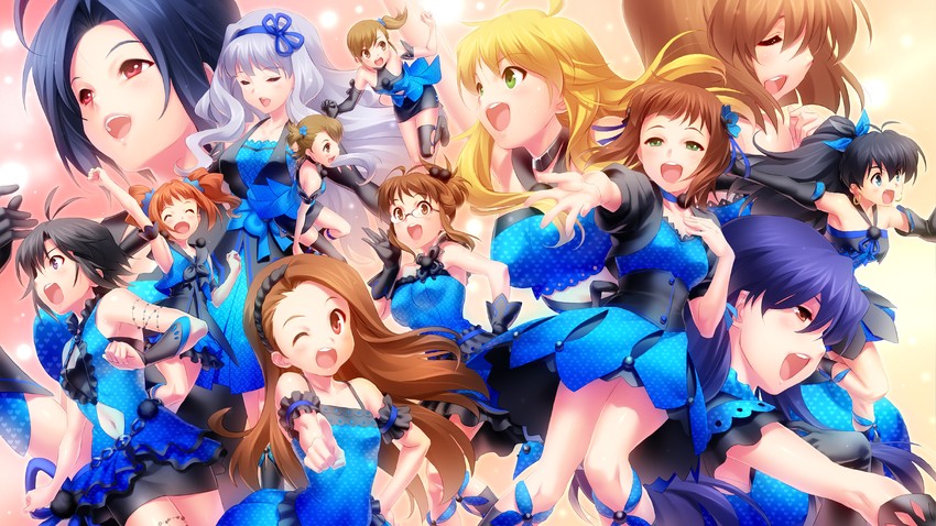hoshii miki, kisaragi chihaya, amami haruka, kikuchi makoto, shijou takane, and 8 more (idolmaster) drawn by zen_(kamuro)