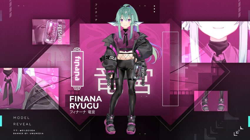 finana ryugu (nijisanji and 1 more) drawn by gilse