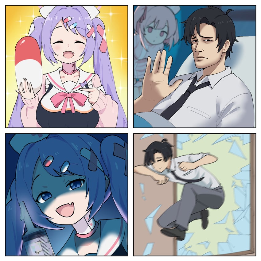 sensei, serina, and hanae (blue archive and 1 more) drawn by parallelrey