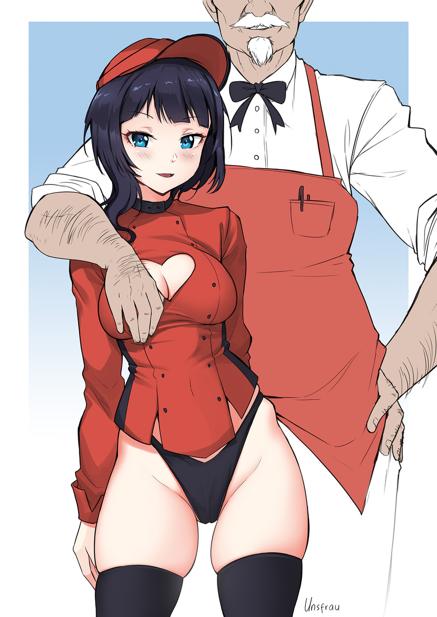 asaka karin and colonel sanders (love live! and 2 more) drawn by unsfrau