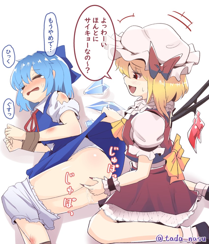 flandre scarlet and cirno (touhou) drawn by tada_no_nasu