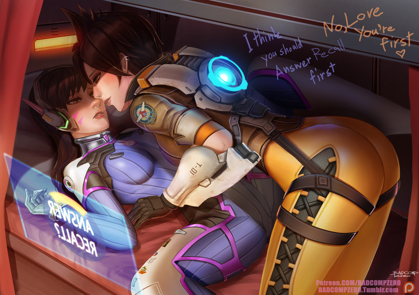 d.va and tracer (overwatch and 1 more) drawn by badcompzero