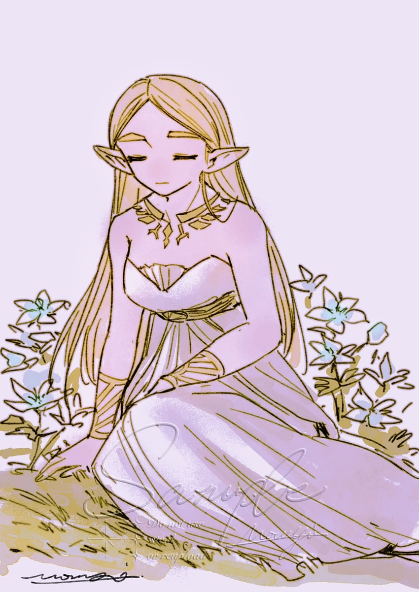 princess zelda (the legend of zelda and 1 more) drawn by mouyi