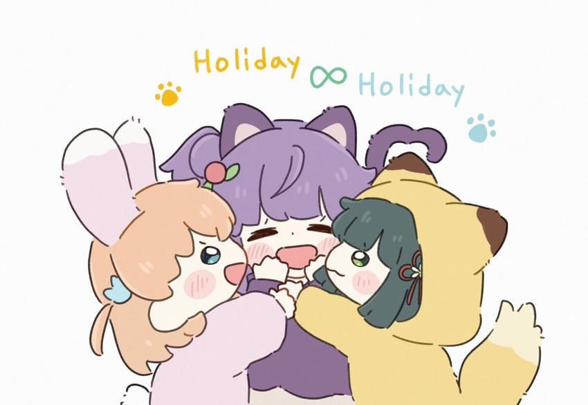 hinoshita kaho, otomune kozue, and momose ginko (love live! and 1 more) drawn by zueka27