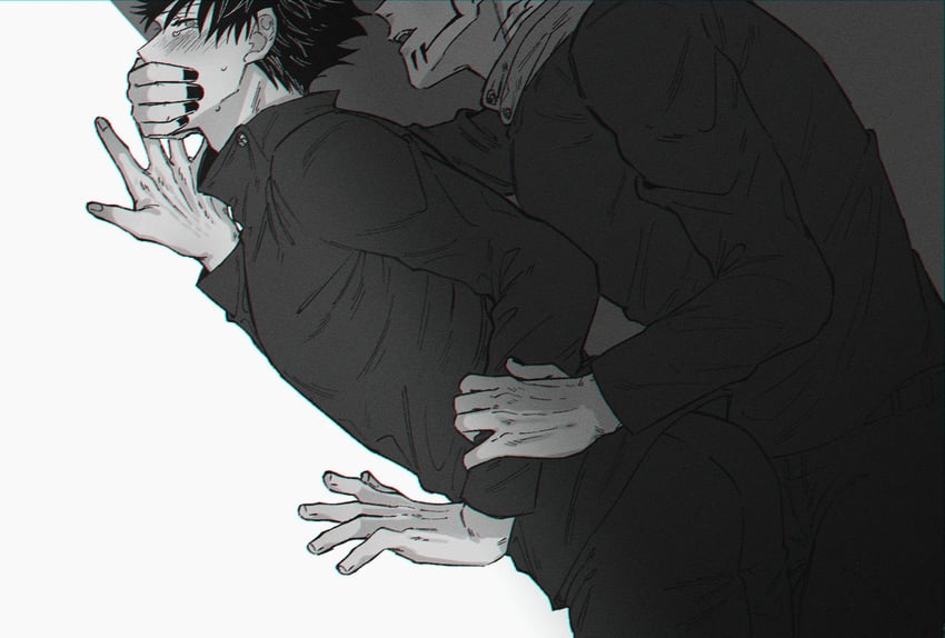 itadori yuuji, fushiguro megumi, and ryoumen sukuna (jujutsu kaisen) drawn by fushirun_rung