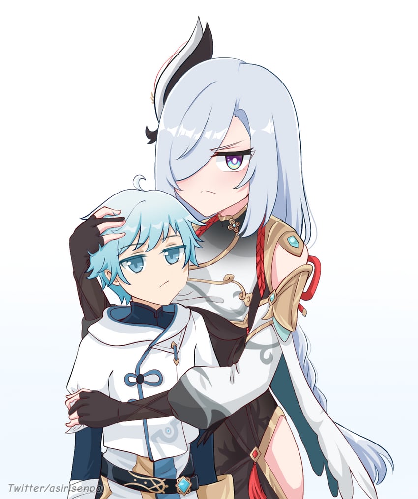 shenhe and chongyun (genshin impact) drawn by asiri_senpai