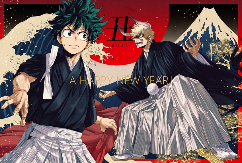 midoriya izuku and bakugou katsuki (boku no hero academia) drawn by mkm_(mkm_storage)
