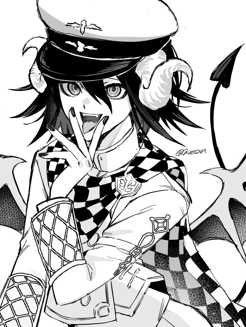oma kokichi (danganronpa and 1 more) drawn by qiretsu