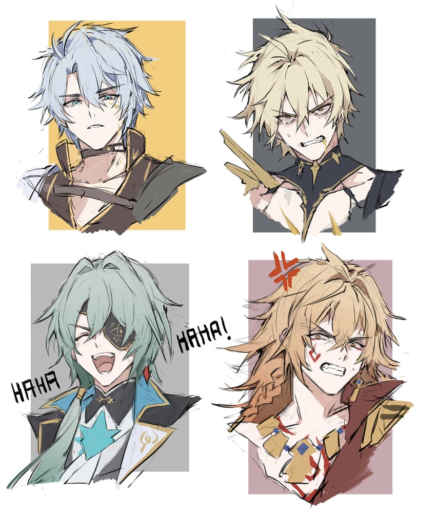 phainon, mydei, and anaxa (honkai and 1 more) drawn by papajay_(jennygin2)