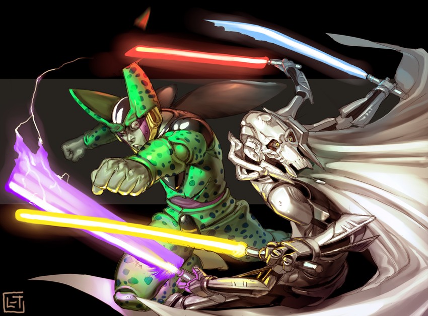 cell, perfect cell, and general grievous (dragon ball and 2 more) drawn by lost-tyrant